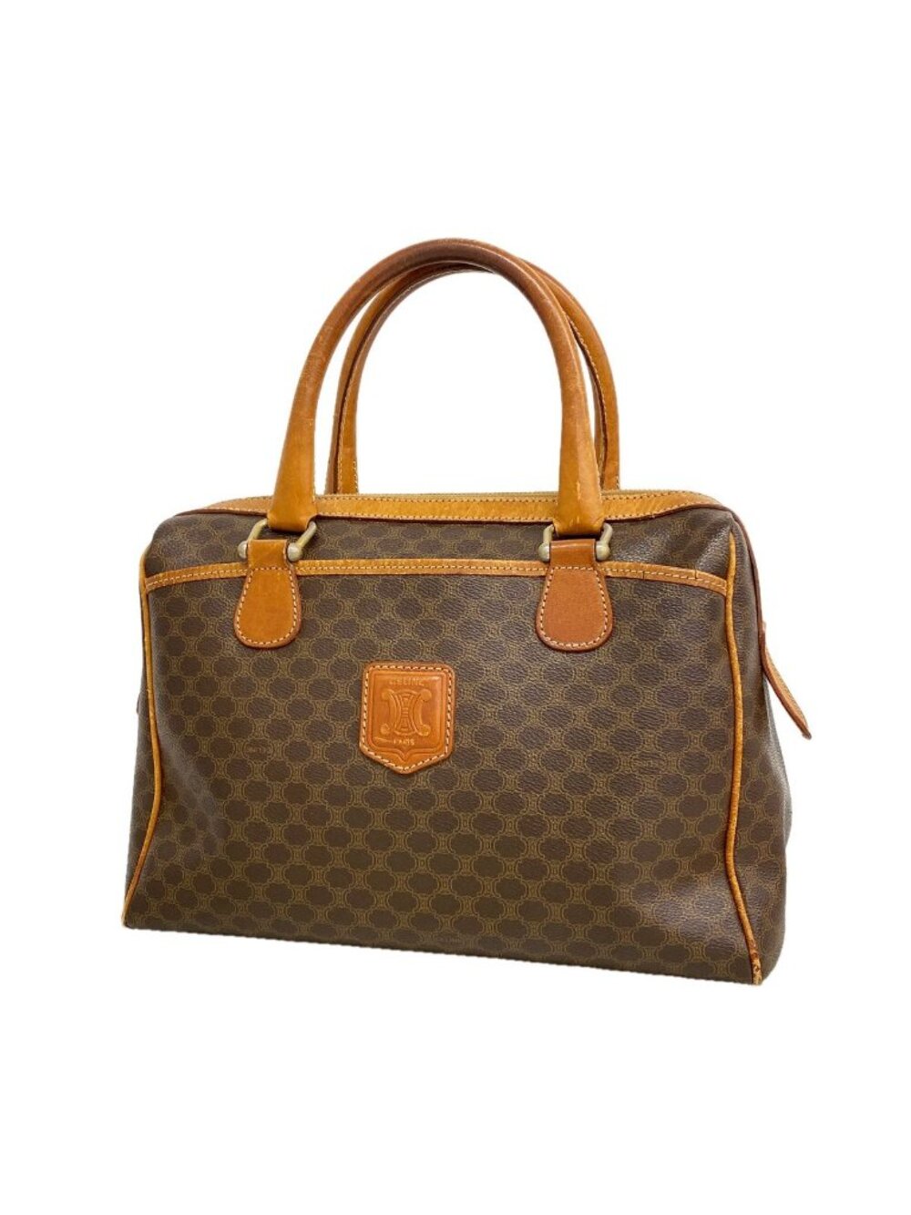 Celine Handbag Macadam Brown Gold